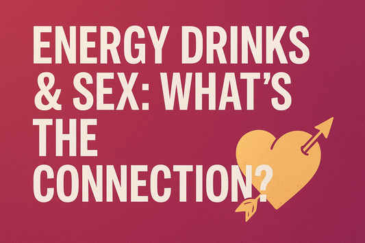 Bold headline on dark background reading “Best Energy Drink for Sex?” promoting Avatar Elixir, a natural energy drink made with Manuka honey and B vitamins.