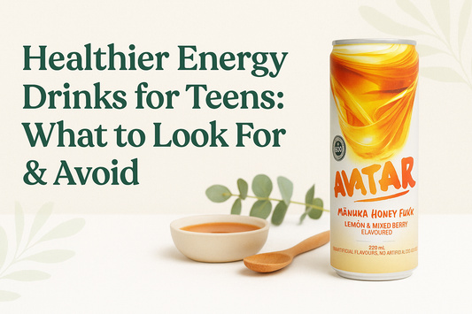 natural background with the headline ‘Best Energy Drink for Teenagers: Clean, Parent-Approved Choices’