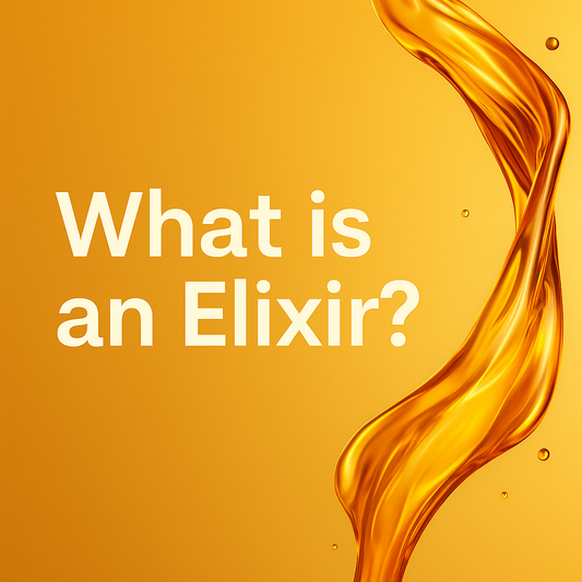 Promotional image featuring a can of Avatar Manuka Honey Elixir with the headline “What is an Elixir?”, styled with a clean, natural design to highlight the drink’s functional and premium qualities.
