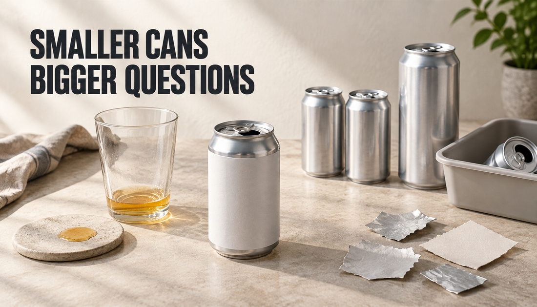 Editorial illustration for Are Smaller Drink Cans Always Better for Reducing Waste?.